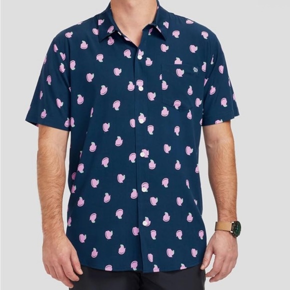 Tipsy Elves Playing For Peeps Marshmallow Chicks Easter Button Down Shirt Men XL - Picture 3 of 10